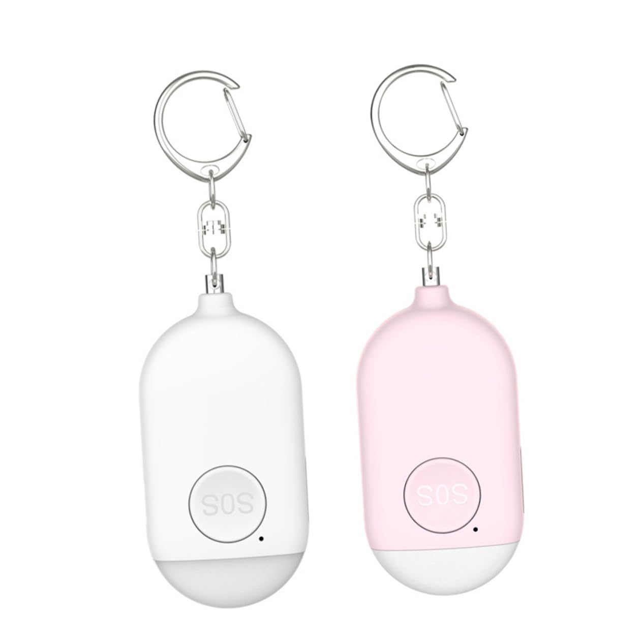 jojofuny 3pezzi Allarme Personale Di Sicurezza Con Torcia Led Dispositivo Di Emergenza Compatto Per Donne Jogger e Persone Anziane Kit Di Sicurezza Portatile Per Protezione Personale Bianco