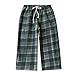 Holajoy Men's Pajama Capri Lounge Pants 2-Pack Plaid Long Shorts Thin Cotton Pj Bottoms Printed Cool Cozy Home Sleep Fashion Summer Pocket Cropped Nightwear 2Pack Green Dark Green Medium