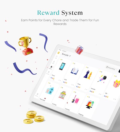 cozyla mate digital calendar 2 32 inch wall touch screen chore chart customizable dashboard smart electronic calendar for family schedules meal planner supports all google play apps wall mount white