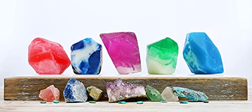 Bela, Gemstone Natural Glycerin Soap Rocks, Natural, Moisturizing, Great for Face and Body, Mild for Everyday Use, 3.53 oz Each - Assorted 5 Pack