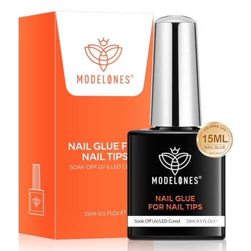 Modelones Colle pour faux ongles, gel d'extension facile pour colle à ongles, apprêt à ongles, base de manteau et renforçant, gel fleur, gel cadeau, 1 x...