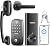 Smart Door Lock with Handle, Keyless Entry Door Lock Deadbolt Handle Set, Built-in WiFi Deadbolt Smart Lock for Front, Fingerprint