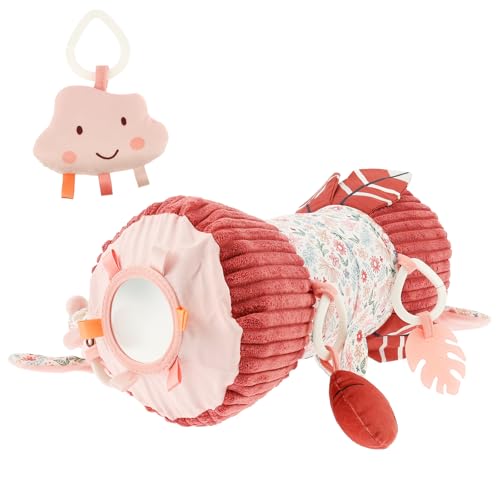 Tummy Time Pillow for Babies Inflatable Design Infant Tummy Time Pillow with Detachable Sensory Toys for Baby Infants Newborn Pink