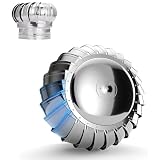 Cappa rotante in acciaio inox per tettuccio e canna fumaria rotonda, per ventilazione domestica ed efficienza energetica, 30,5 cm, 40,6 cm, 50,8 cm