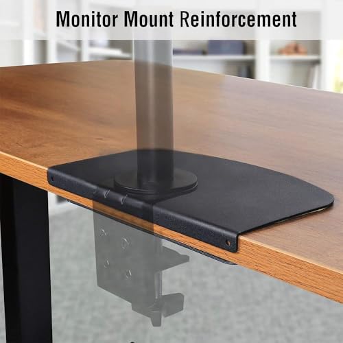 Image of Monitor Mount Reinforcement Plate for Thin Glass and Other Table Tops, Steel Monitor Mount Reinforcement Plate, for Most Monitor Desk Mounts