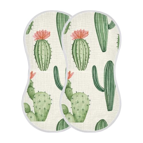 xigua Watercolor Cactuses Baby Burp Cloths for Newborn Boys and Girls 1 Pack, Soft & Absorbent Cotton Baby Burp Cloth, Baby Washcloths, Newborn Towel, Burp Rags2