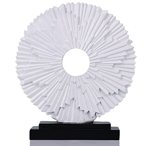 Escultura Decorativa Moderna Blanca Redonda para Hogar