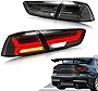 VLAND Led Tail lights Compatible with Mitsubishi Lancer & EVO X 2008-2020(Not Fit Sportbacks/fortis/io ) w/Amber Sequential Turn Signal, Full Led Rear Lamp Assembly Smoke/Tinted