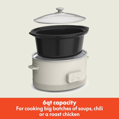 bella 6.0 Qt Programmable Slow Cooker, Ceramic Nonstick Coating, Adjustable Temperature & Cooking Times, Dishwasher Safe - Additional View