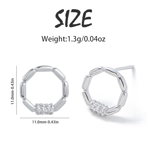 925 Sterling Silver Huggie Hoop Earrings, Small Chunky Hypoallergenic Earrings for Women, Silver2