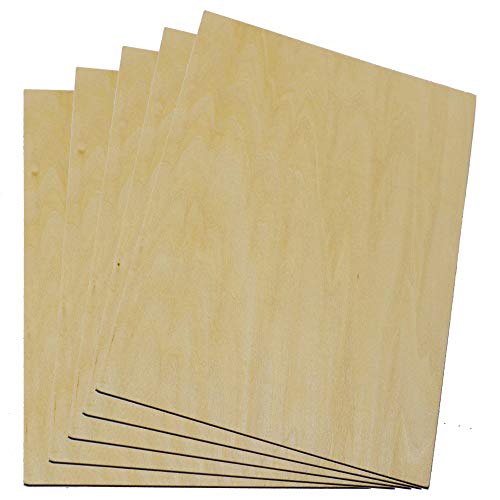 5PCS Basswood Sheets Wood Pieces Unpainted Unfinished Wooden Sheets for Craft Project House Aircraft Ship Boat DIY Wooden Plate 30x20x0.15CM