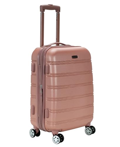 Rockland Melbourne Hardside Expandable Luggage with Spinner Wheels, Rosegold, Carry-On 20"2