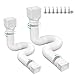 2 Pack Flexible Rain Gutter Downspout Extensions,Drain Downspout Extender,Gutter Extension Flexible,Down Spout Drain Extension Pipes,Extendable from 21 to 60 Inches (White)