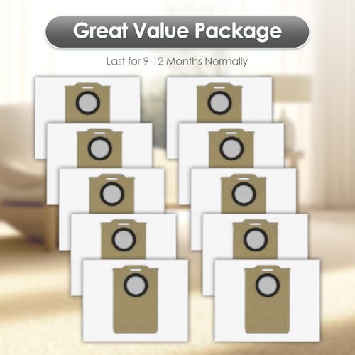 Image of (10 Pack) MS1 MAX Replacement Dust Bags Compatible with MONSGA MS1 MAX Robot Vacuum Cleaner, Vacuum Bags, Canister Bag, Vacuum Replacement Dust Bags, Disposable Bags