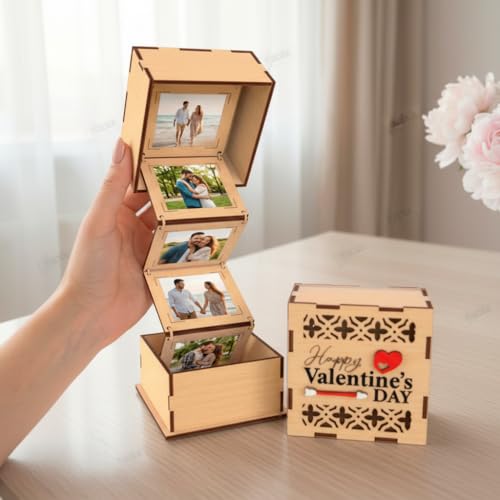 Happy Valentine's Day Wooden Photo frame Gift | Romantic Photo Gi...
