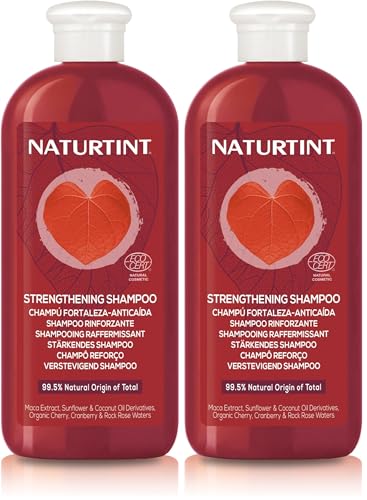 Naturtint Champú Fortaleza Anticaída, Tratamiento Crece Pelo, Estimula el Crecimiento Capilar, Para Cabellos Débiles o con Problemas de Caída, 99% Ingredientes Naturales, ECOCERT, 330 ml