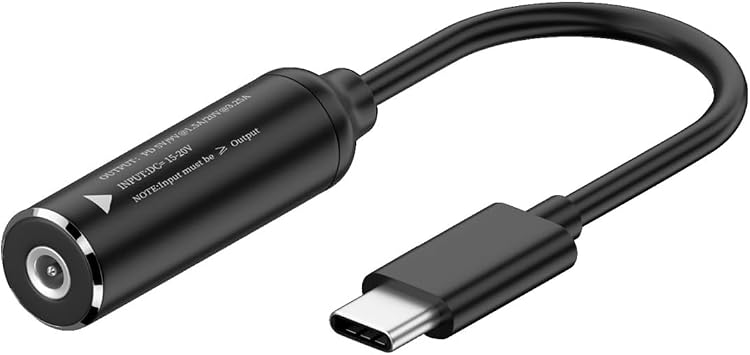CY Cable DC 20V Jack 4.0x1.7mm Input to USB-C Type-C Output 90 Degree Right Angled Power Plug Charge Cable 65W PD9V 5V 20V
