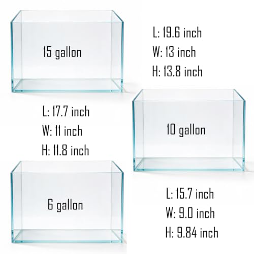 Image of 6 Gallon Rimless Aquarium Fish Tank, Ultra-Clear Nano Glass Rectangular Fish Tank L15.7＂xW9.05＂xH9.8＂ Thickness 6mm Glass Aquarium (S 6 Gallons)
