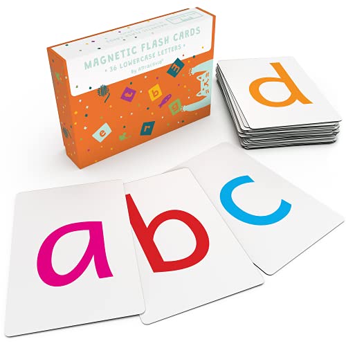 Attractivia Magnetic Big Alphabet ABC Flash Cards - 36 Sturdy Lowercase Large Letters(3 Sets of Vowels) - for Classroom Teachers, Homeschool, ESL, Kids and Adults