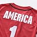 American Flag Shirt USA Baseball Jersey for Men 4th of July USA Shirt Men Short Sleeve Button Jersey (Red, L)