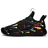 Leichte atmungsaktive Sneakers: Das modische Mesh-Obermaterial bietet ultraleichten Halt und Atmungsaktivität, hält Ihre Füße trocken und atmungsaktiv und riecht oder stickig nach langem Tragen nicht. Ermöglicht es Ihnen, sich so zu bewegen, wie Sie es möchten, und genießt unvergleichliche Freiheit beim Gehen, Joggen und Laufen.
