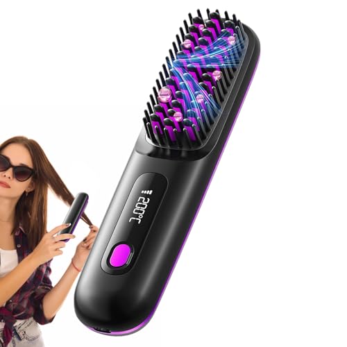 Brosse lissante céramique nomade 3 chaleurs pour cheveux secs et mouillés