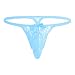 YiZYiF Men's Jacquard Lace See-Through Sissy Pouch Underwear (Medium, Sky Blue)