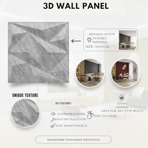 Image of Kayra Decor PVC Panel for Wall Alps Design, White Marble Color 19.7 inch x 19.7 inch (Pack of 18) - Covers 48.51 Sq. Ft.