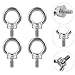 SHINEOFI 4pcs Stainless Steel M6 Shoulder Lifting Eye Bolts Threaded Eye Bolts for Marine and Industrial Use for Heavy Duty Lifting and Rigging