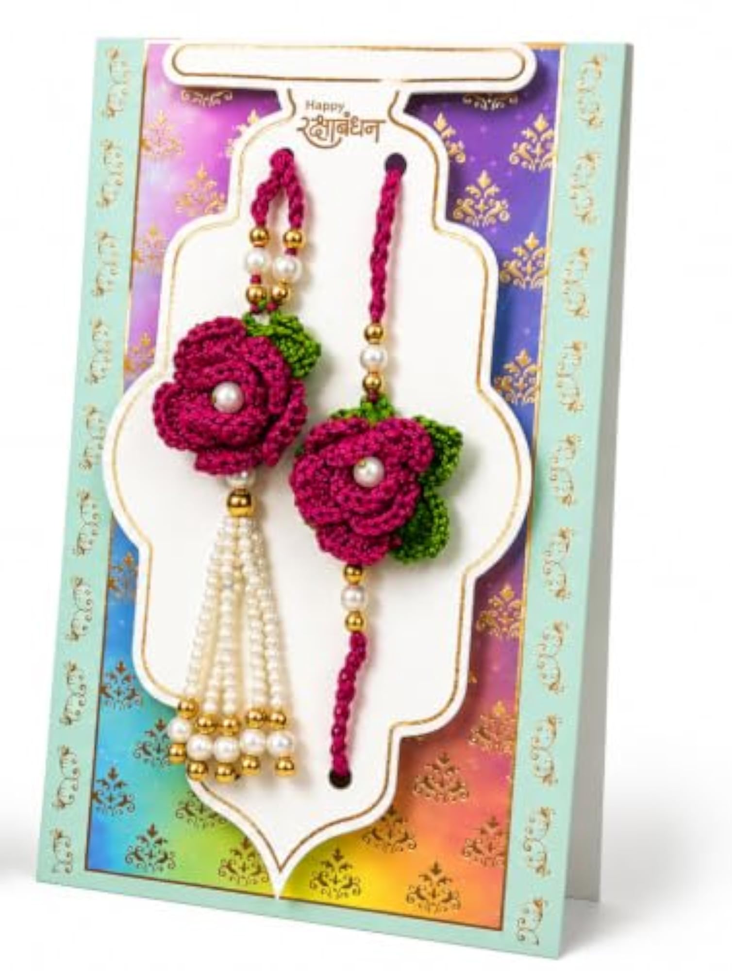 Handmade Crochet Cotton Rakhi and Lumba Set