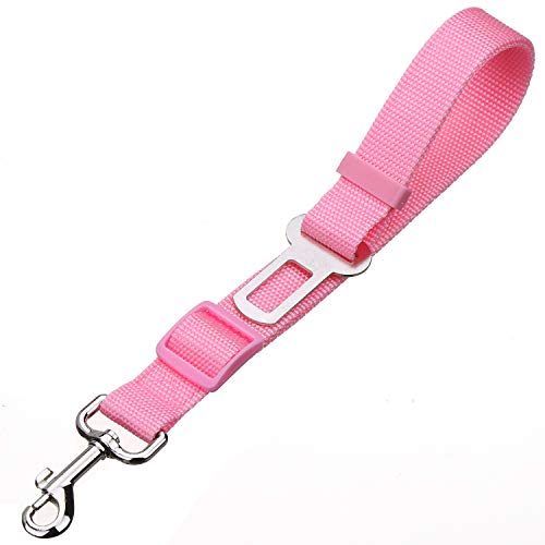 Elisel 2 Packs Adjustable Length Pet Dog Cat Car Seat Belt Pet Seat Belt Pet Accessories For Dogs Cats And Pets (Black Pink) #TOP3