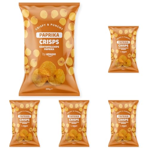 by Amazon Patatas Fritas Pimentón, 200g (Paquete de 5)