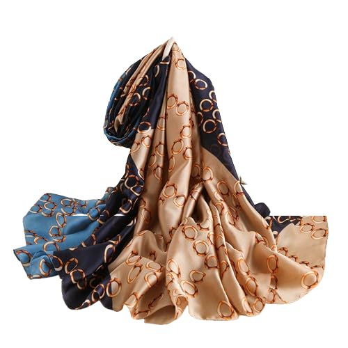 Image of MALINA Women's Polyester Silk Satin Stole Scarf - Soft Lightweight Fashion Wrap, Elegant Floral & Gradient Design, summer stole,Scarf For Women,Premium Stole,Large Size 180x90 cm'