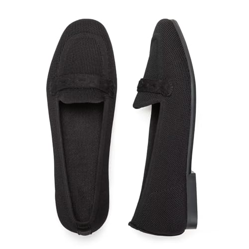 Image of Frank Mully Women's Loafer Flats Square Toe Comfortable Office Work Shoes, Cute Penny Loafer Slip On Walking Driving Shoes