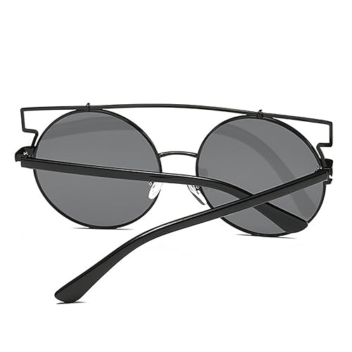 Personality Trendy Vintage Colorful Coated Mirror Reflective Sunglasses Uv400 Large Metal Frame Round Steampunk Sunglasses3