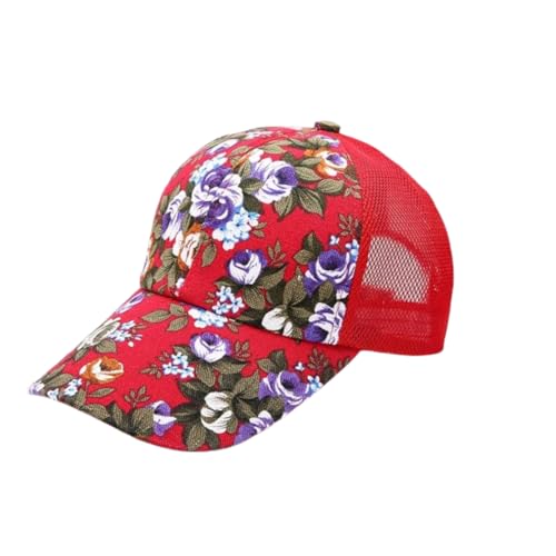 Unisex Floral Baseball Cap Womens Men Adjustable Summer Outdoor Sports Hats Breathable Mesh Travel Hat