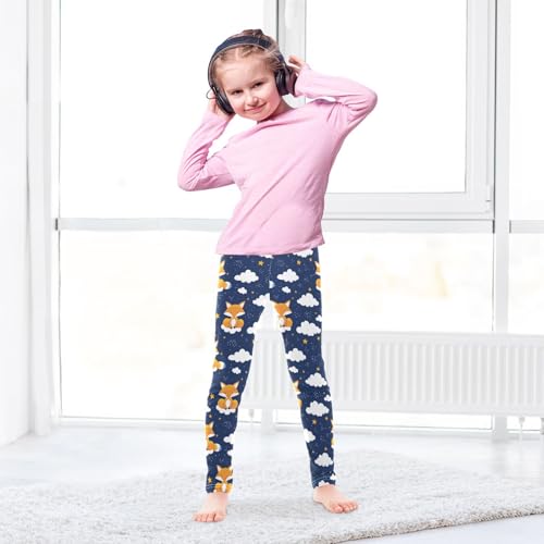 Star Cute Fox Girls Casual Leggings for Kids Printed Long Pant Bottoms Stretch and Soft4