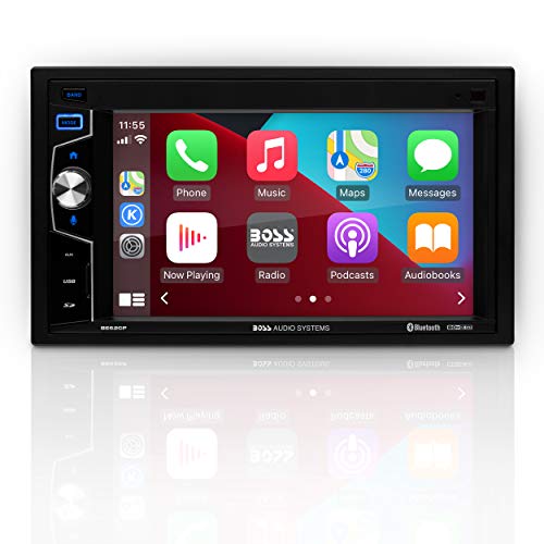 BOSS Audio Systems Elite Series BE62CP Apple CarPlay Car Multimedia Player - Double Din, Bluetooth Audio and Calling, 6.2 Inch LCD Touchscreen, USB, SD, Aux in, AM/FM Radio, No CD DVD Player