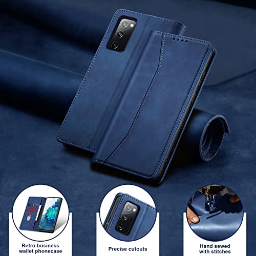 Image of Jasonyu Flip Wallet Case for Samsung Galaxy S20 FE 5G,Blue
