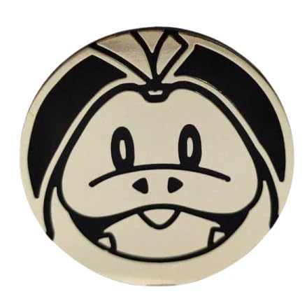 BB-Toy-Trades Compatible with Pokemon Pin Flipping Coin Shiny Trading Card Trading Cards Coin with BB-Toy-Trades Shipping Protection - Fuecoco Crokel Silver — image 1