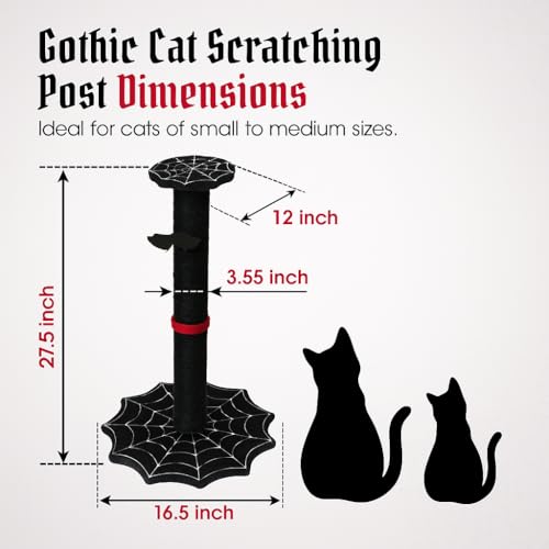 Rascador para gatos estilo gótico con base y juguetes temáticos miniatura 2