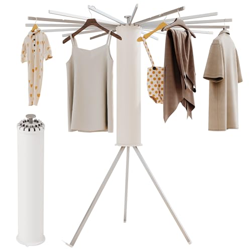 Image of BOQORAD Tripod Clothes Drying Rack,Drying Rack Clothing Foldable,(16 Aluminium Poles),Standing Dry Racks,Laundry Drying Rack,Clothes Hanger Rack,Laundry Rack Folding,Collapsible,Retractable