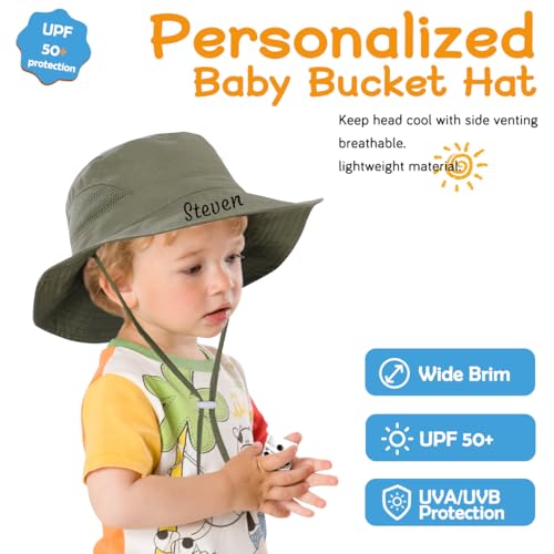 Personalized Baby Boy Mesh Sun hat Custom Name Toddler Bucket Hat Age 0-6 Years2