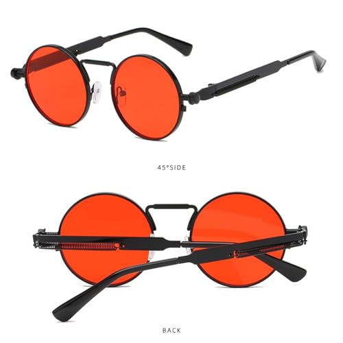 Men Sunglasses Women Punk Style Round Metal Frame Lens Sun Glasses Eyewear Uv4002