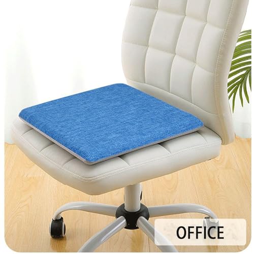 Cojines para silla de comedor cuadrados azules de 40x40 cm con lazos pack de 2 unidades 4