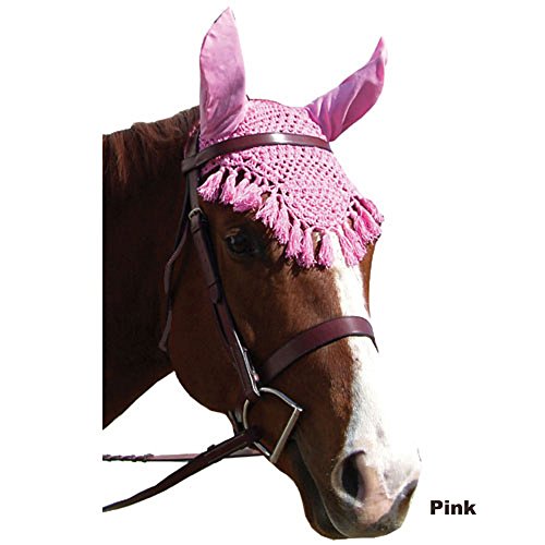 Intrepid International Fancy Crochet Fly Veil, Navy, Pony