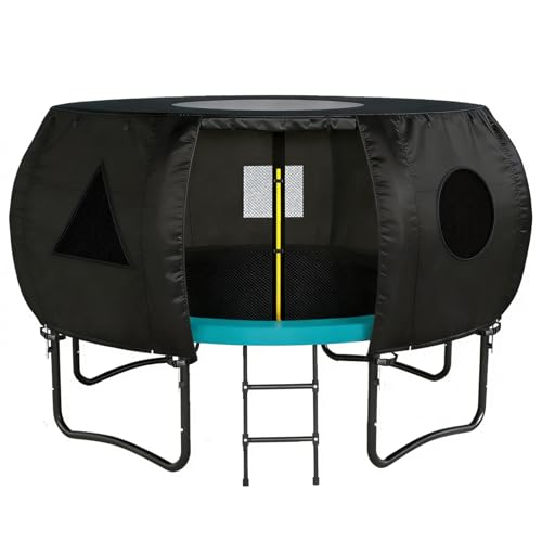 10FT Children's Outdoor Trampoline Tent, Suitable for a Circular Trampoline with 8 arc-Shaped Poles. with sunroof, Sun Protection and Tear Resistance. Trampoline Cover only.