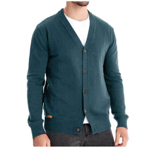 Dgoopd Cardigan Sweaters for Men Button Down Knit Sweater Stand Collar Cardigan Long Sleeve Warm Sweaters with Pockets