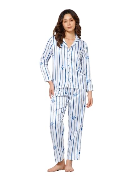 g-ka Women’s Satin Nightwear Set | Printed Sleepwear | Soft & Comfortable Night Suit (S TO XXL)-picture-25
