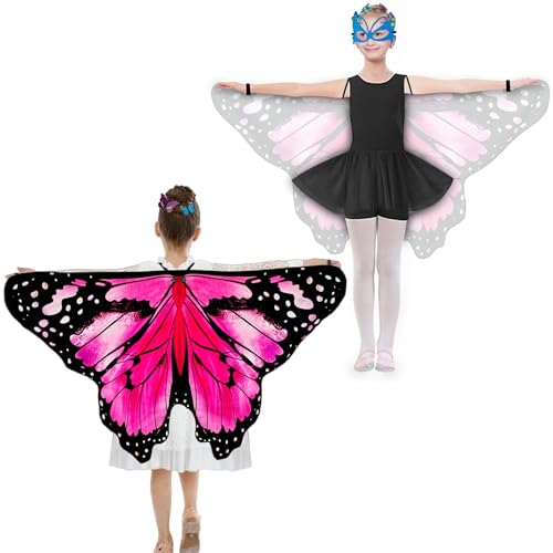 Disfraz infantil alas de mariposa para niñas rosa miniatura 2